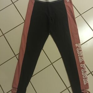 PINK Victoria's Secret Black and Dusty Rose Leggings
